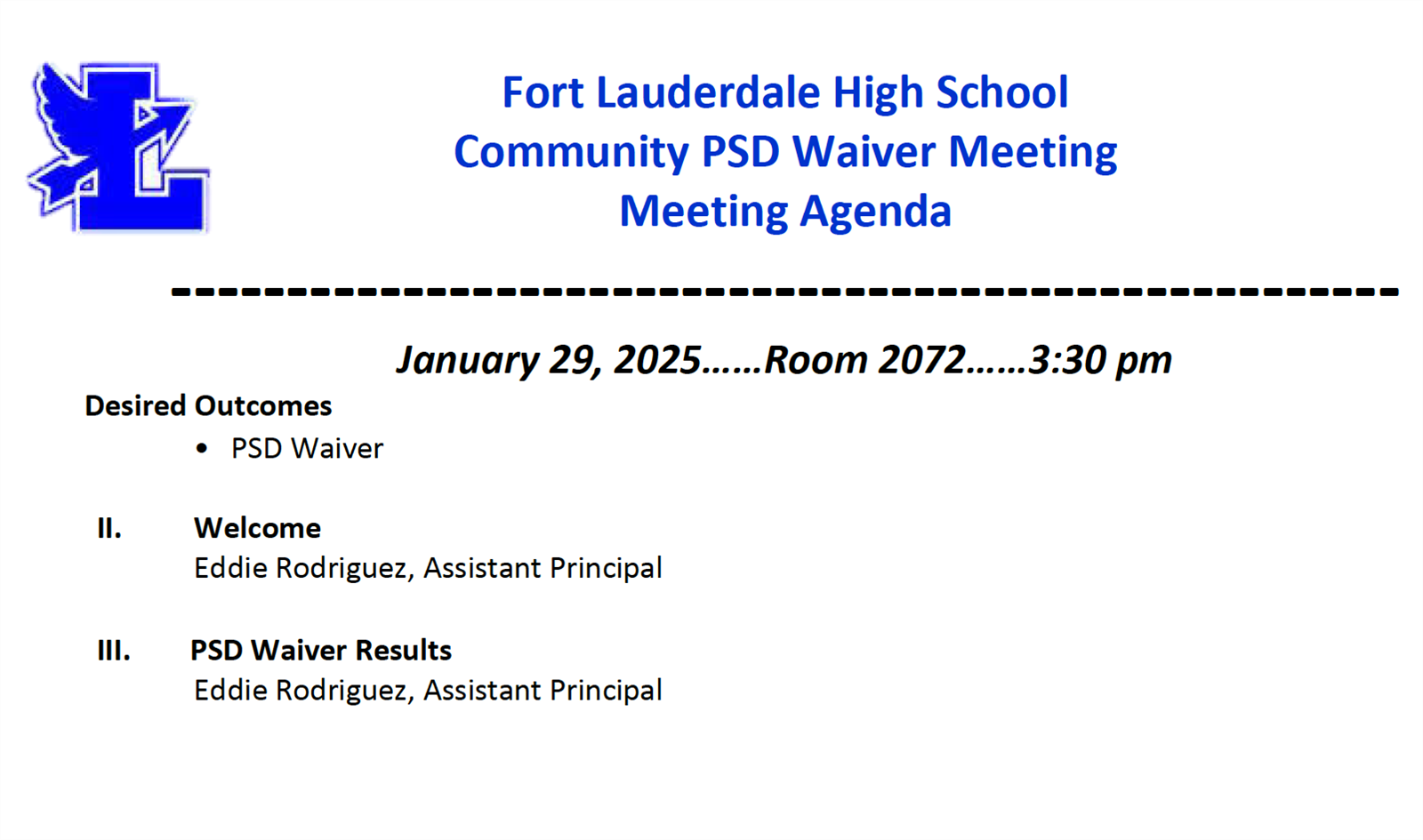  FLHS PSD Community Waiver 